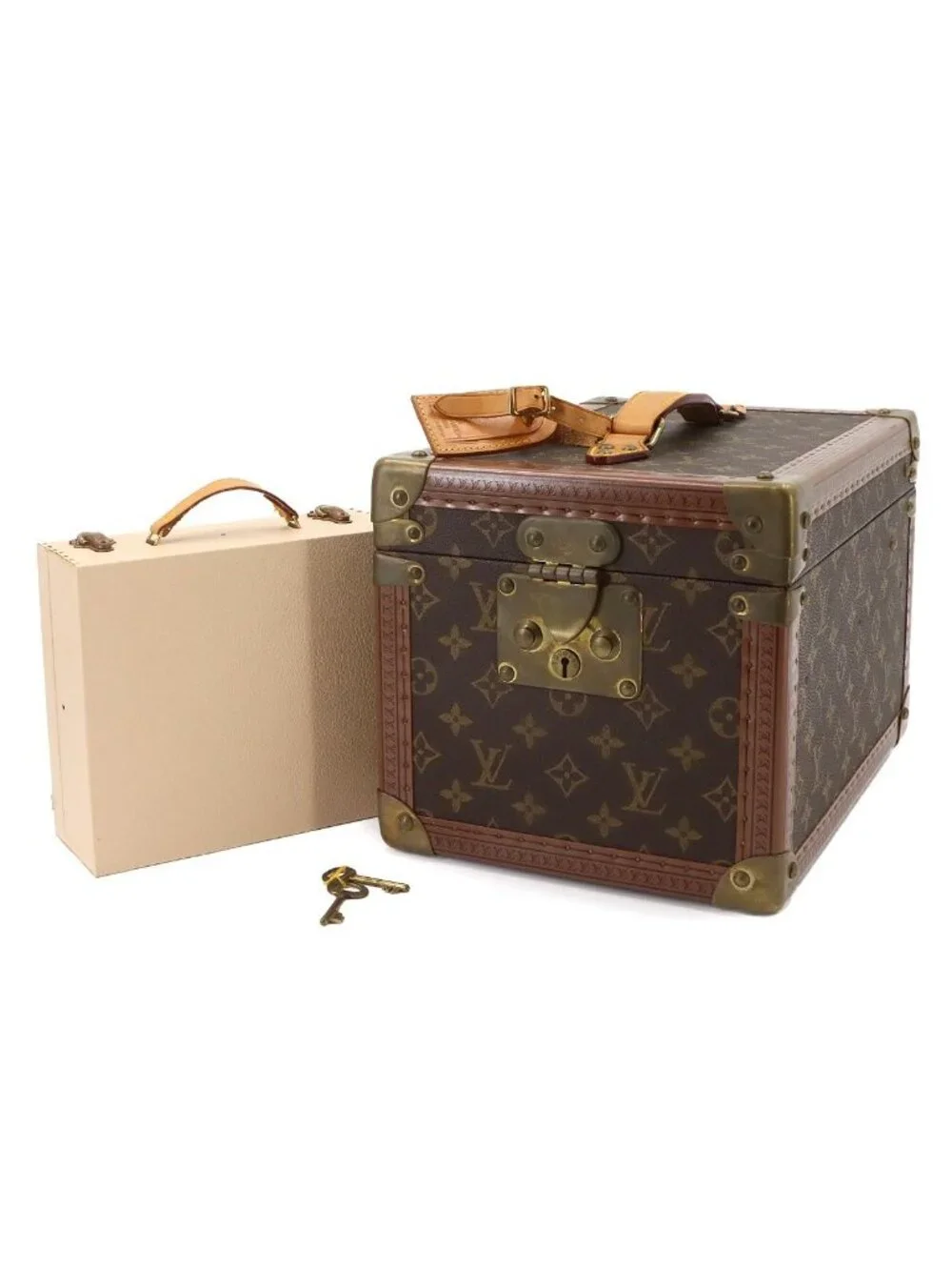 Louis Vuitton Monogram Boite Flacon Makeup Box Vanity Hand Bag Brown
